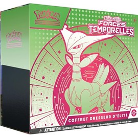 Pokémon TCG Elite Trainer Box Scarlet and Purple - Temporelle Forces - Grün-de-Fer (1 Fully Illustrated Promo Card by Épine-de-Fer, 9 Booster Packs and Premium Game Accessories)