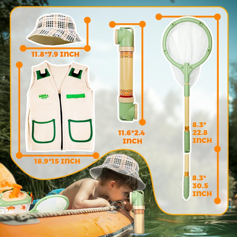 SMILESSKIDDO Kids Explorer Kit, 27 Pcs Outdoor Explorer Kit &