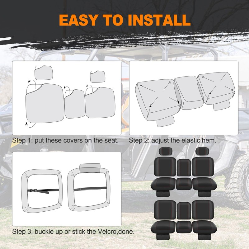 BORDAN UTV Seat Cover for Can Am Defender MAX 2018-2024/MAX