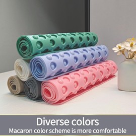 BYFFKE Non-Slip Bath Mat for Tub with Drain Holes and Suction Cups - Ideal for Everyone - Machine Washable Bathtub Mat (White, 31 * 18 Inch)