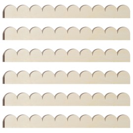 18Pcs Unfinished Scalloped Wood Trim, Trim Molding Decorative Wood Molding for Home Wall Cabinet Shelf and Window Door Christmas Decoration (15.75 x 1.57 Inch)