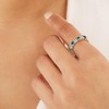 DAYBYDAY Emerald Wedding Band 925 Sterling Silver May Birthstone Ring
