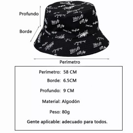 THE9SHOP Sombrero Sol Pescador Bordado Doble Cara/ Gorras Bucket Hat