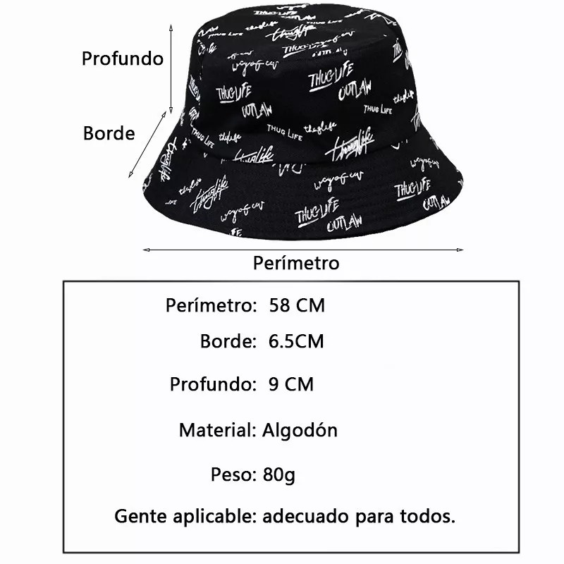 THE9SHOP Sombrero Sol Pescador Bordado Doble Cara/ Gorras Bucket Hat