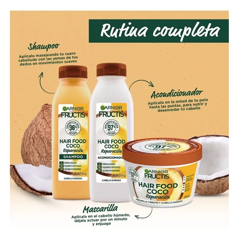 Garnier Kit Garnier Fructis Hair Food Coco Rutina Completa Pelo
