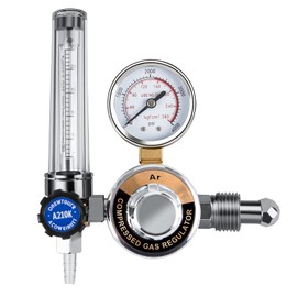 AZZUNO Argon Gas Regulator Flowmeter for MIG TIG Welding, Argon/CO2 Gas Gauge with CGA580 Inlet Connection