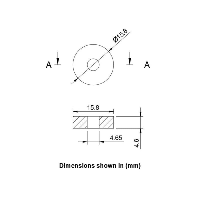 Flat Tap Washer 3/8" BSP Replacement Tap Washer 16mm Diameter