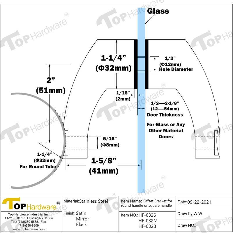 Top Hardware Stainless Steel 316 Mid-Post for Extra Length Ladder