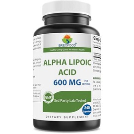 Brieofood Ácido alfa lipoico 600 mg por ración - 240 cápsulas - Sin OMG ni gluten                                                                     
