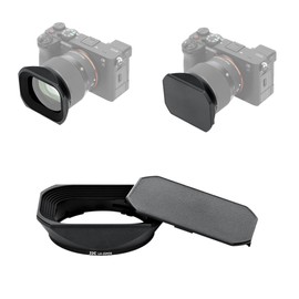 JJC Metal Square Lens Hood Shade for Sigma 56mm f/1.4 DC DN Contemporary Lens, Replaces Sigma LH-582-01 Lens Hood, with Protective Hood Cap, Not Affect The Use of 55mm Filter