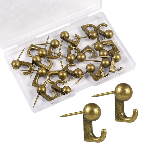KINBOM 20 Pcs Push Pin Hooks Alloy Metal Push Pin