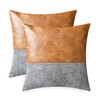 CaliTime Throw Pillow Covers Pack of 2 Soft Faux Leather