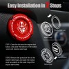 Tybasthe Rotary Push Start Button Cover, Car Accessories Engine Start