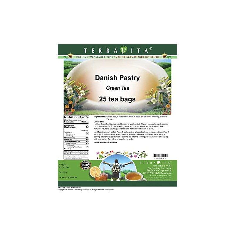 Danish Pastry Green Tea (25 tea bags, ZIN: 532798)
