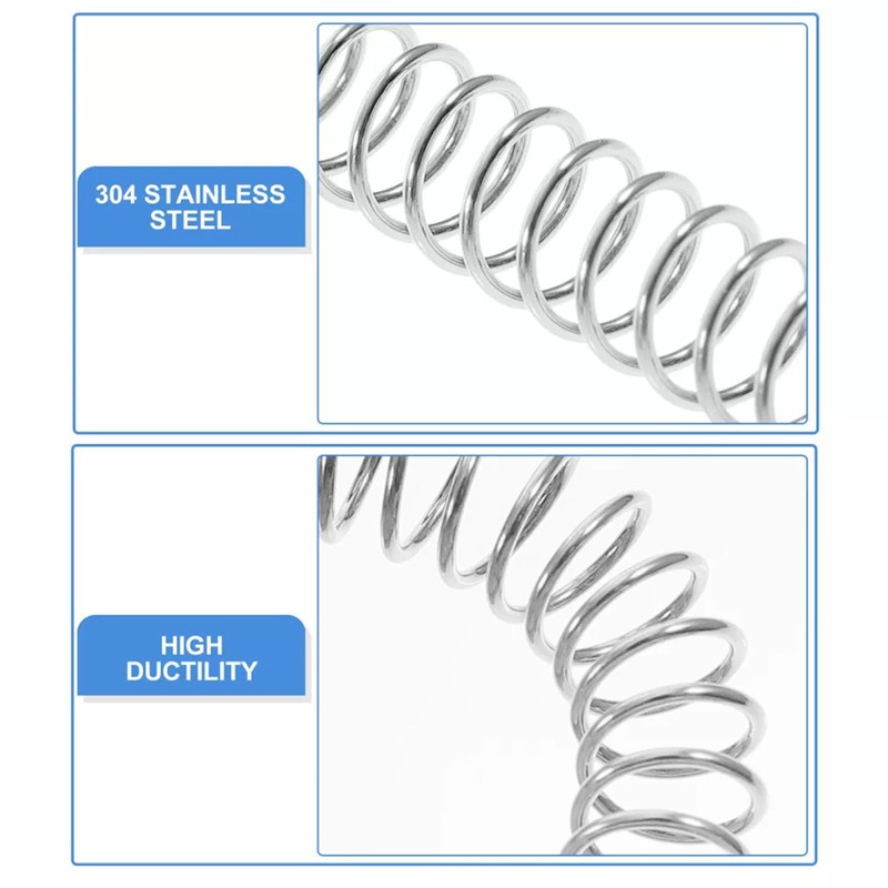 10 Pcs Stainless Steel Compression Springs, Wire Diameter 0.8mm, 6mm