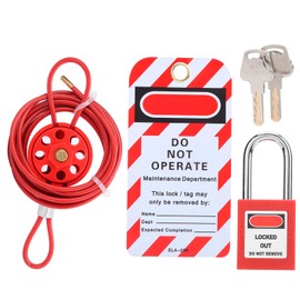 Cable Lock Kit Adjustable Insulation Universal for Valve Red Energy Isolation Security