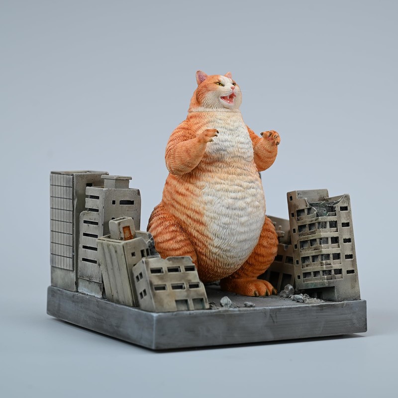 MMOS X JXK Catzilla Statue for Home Decor, Meowzilla Statue