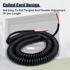 Coil Cord, 2 Conductor Wire, 18AWG/2, Retractable Spring Coiled Extension