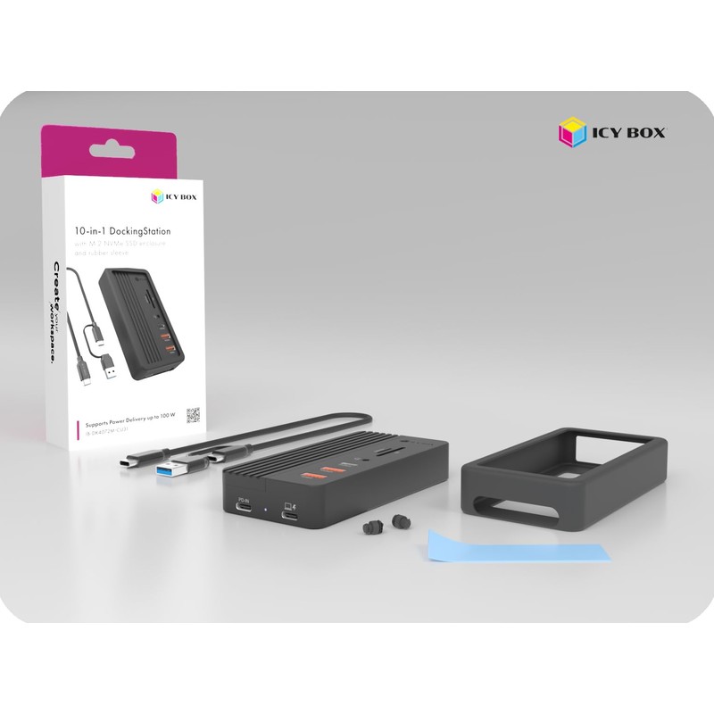 ICY BOX IB-DK4072M-CU31 10-in-1 USB-C Docking Station with M.2 NVMe