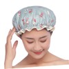 WOONEKY 2pcs Women's Waterproof Bathing Cap Soft Elastic Headwear Shower