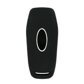 SEGADEN Silicone Cover Protector Case Holder Skin Jacket Compatible with Ford Mustang Fusion Explorer F-150 Edge 4 Button Smart Remote Key Fob CV2716 Black
