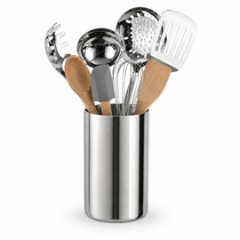 IMEEA Utensil Holder Double Wall 304 Stainless Steel Kitchen Utensil Organizer Countertop Cutlery Holder for Spatulas, Spoons, Cooking Tools Storage Canister