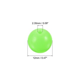 PATIKIL Pack of 200 12 mm Fishing Beads Plastic Glowing Fish Bait Round Green