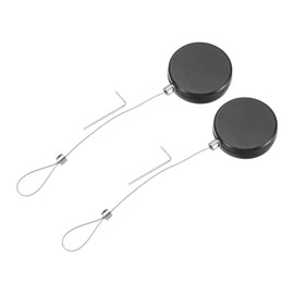 sourcing map 3.3ft Retractable Cable Lock with Latch Remote Control Security Locks with Adjustable Cord Tether Anti Theft for Laptop, TV, 150 G, Black, 2 Pack