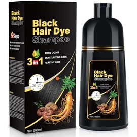YOURTONE Tinte para El Cabello Negro Natural Champú Instantáneo y Fácil Solución 3 En 1 de Color de Cabello para Hombres y Mujeres - Fórmula A Base