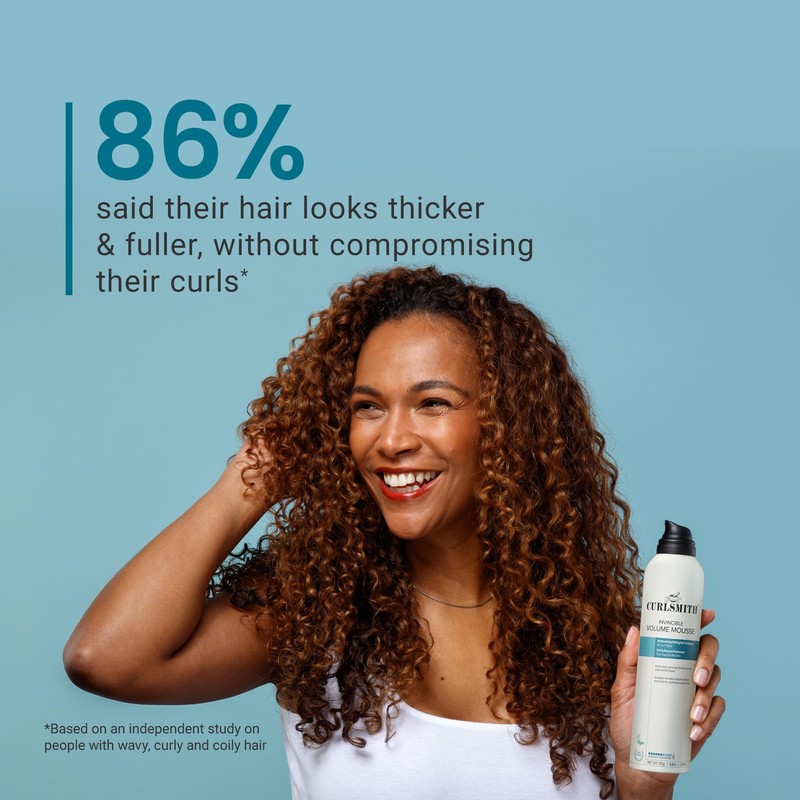 CURLSMITH - Invincible Volume Hair Mousse, Instant Volume, Alcohol Free,