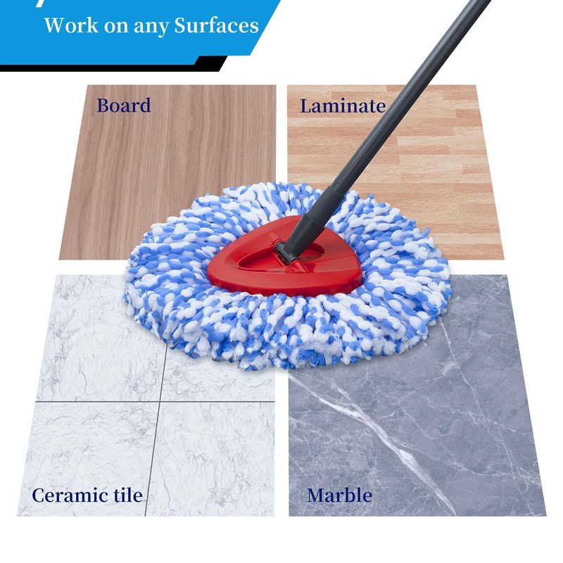 3 Pack Mop Replacement Heads+1PCS Triangle Base Compatible with Vileda