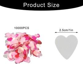Biodegradable Confetti for Wedding,10000PCS 2.5cm/1in Heart Paper Table Birthday Decorations Party Supplies (white,pink,rose,red)