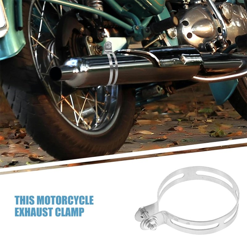 ULTECHNOVO Stainless Steel Motorcycle Exhaust Clamp Hose Bracket Hanger for
