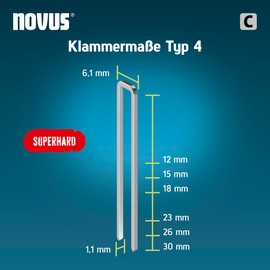 Novus Tools 042-0801 Narrow Spine Staple C Staple Type 4 Grey 15mm