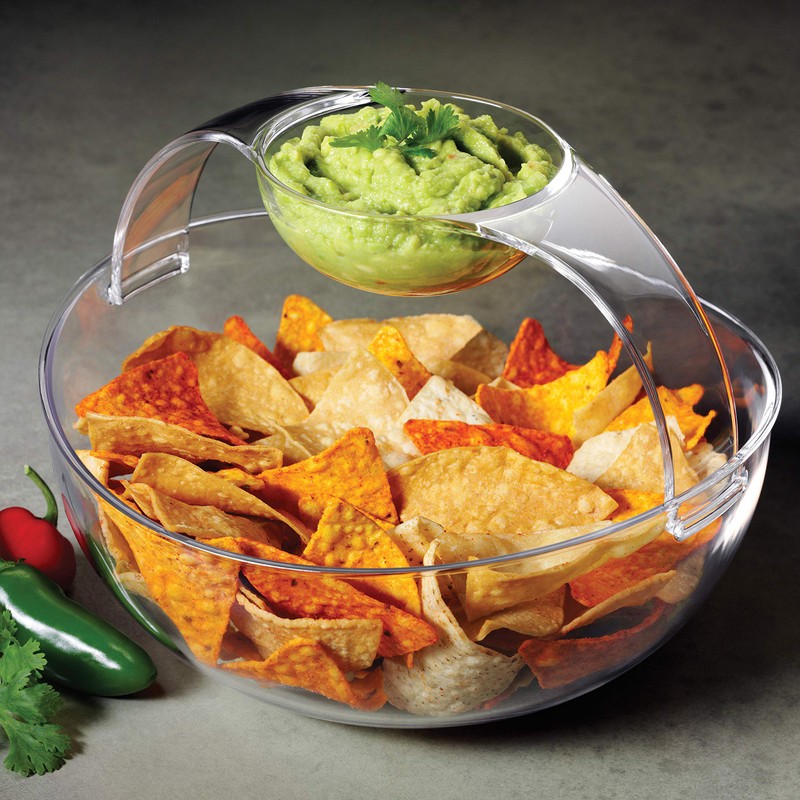 Prodyne 17686 Arch De Dip Chip Plus Dip Bowl, Clear