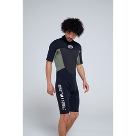 Animal Slater Mens 2mm Shorty Wetsuit - 2mm Thickness, Back Zip Entry, Short Wetsuit Use, Flat Seams, Best for