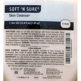 Steris Soft 'n Sure Skin Cleanser liquid soap 1119-87 1 liter