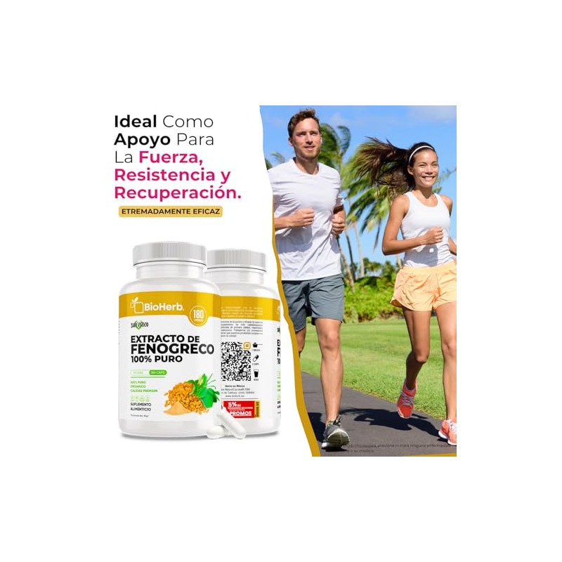 BioHerb® | Fenogreco 100% Puro Extracto Orgánico de Alta Concentración,