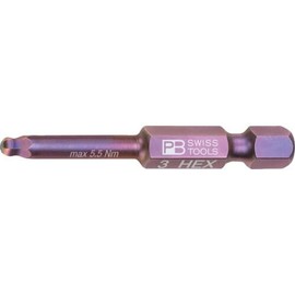 PB SWISS TOOLS 1/4HEX E6 Series Bit with Ball Point for 0.1 inch (3 mm) Hex Hole E6.212/3