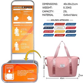 Weekend Bag for Women Overnight Bag Carry on Bag Holdalls Travel Bag for Women Gym Bag Waterproof Weekender Tote Bag Expandable for Vacation, Sports, Shopping (36L Pink)