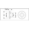 3 1/2" 3.5 inch Flush Mount Black Plastic Body and