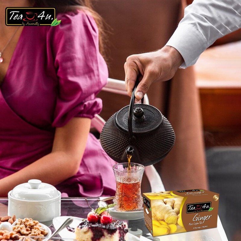 Tea4U Flavored Black Ceylon TeaBags (Ginger) - Ideal Quality from