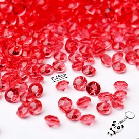 Bonnin 5000 Wedding Table Scatter Confetti Crystals Acrylic Diamonds Rhinestones for Table Wedding Decorations Bridal Shower Decorations Vase Beads Crystals 6-8 Tables (Red)