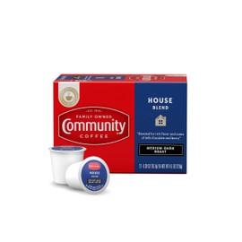 Community Coffee House Blend 72 Count Coffee Pods, Medium-Dark Roast, Compatible with Keurig 2.0 K-Cup Brewers (12 Count, Pack of 6)