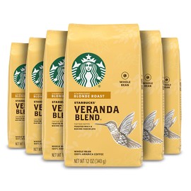 Starbucks Blonde Roast Whole Bean Coffee — Veranda Blend — 100% Arabica — 6 bags (12 oz. each)