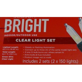 Making The Season Bright Clear Tree Lights - 300 Indoor/Outdoor String Lights Make the Occasion BRIGHT !