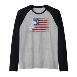 Plant Lover Gardening American Flag Monstera Raglan Baseball Tee