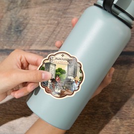 Die Cut Sticker St. Augustine, Florida, City Gates, Vinyl Sticker 3 to 6 inches, (Waterproof Decal for Cars, Water Bottles, Laptops, Coolers), Large