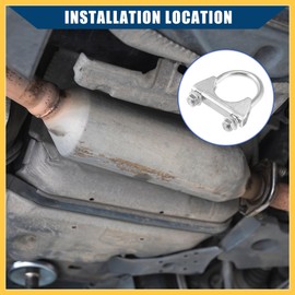 REPAIROCK Round U Bolt Clamp/Muffler Exhaust Clamps for Car RV Truck Boat/Durable Mild Steel 1.5" ID 38mm / 4 Pcs Silver Tone Auto Replacement Parts