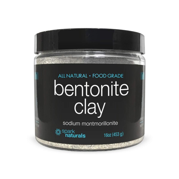 Spark Naturals Sodium Bentonite Clay 1 LB - 100% Organic and Food Grade Detoxifying Clay - All-Natural Face Cleanser and Armpit Detox | Bentonite Clay, Indian Healing Clay